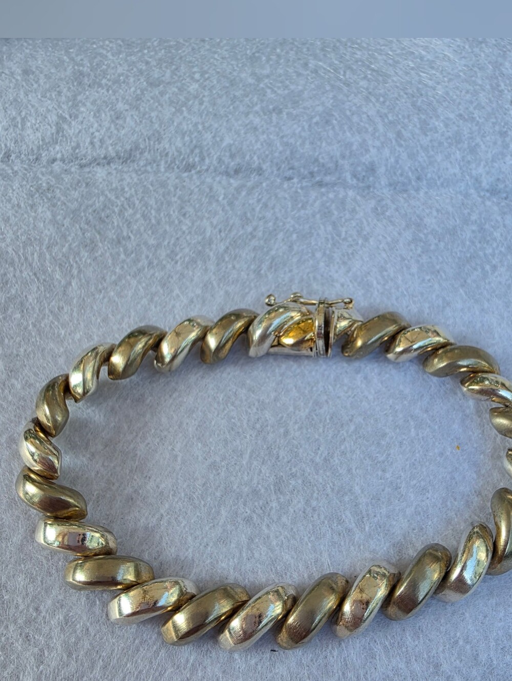 Italian Sterling Silver Twisted Link Bracelet • 20.32g